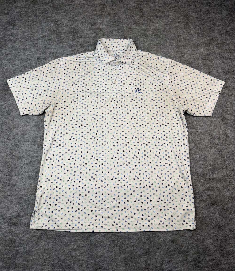 Rhoback Polo Shirt Size L Paw Print Golf Performance